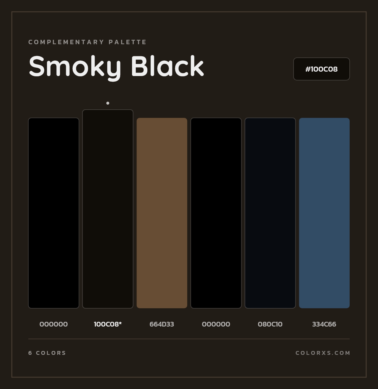 Smoky Black - Complementary Color Palette