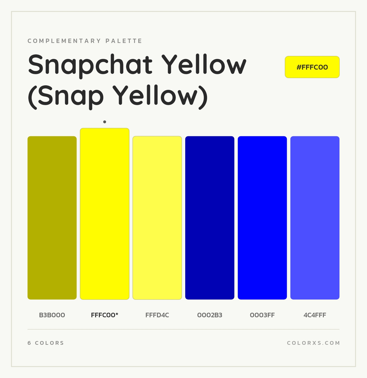 Snapchat Yellow (Snap Yellow) - Complementary Color Palette