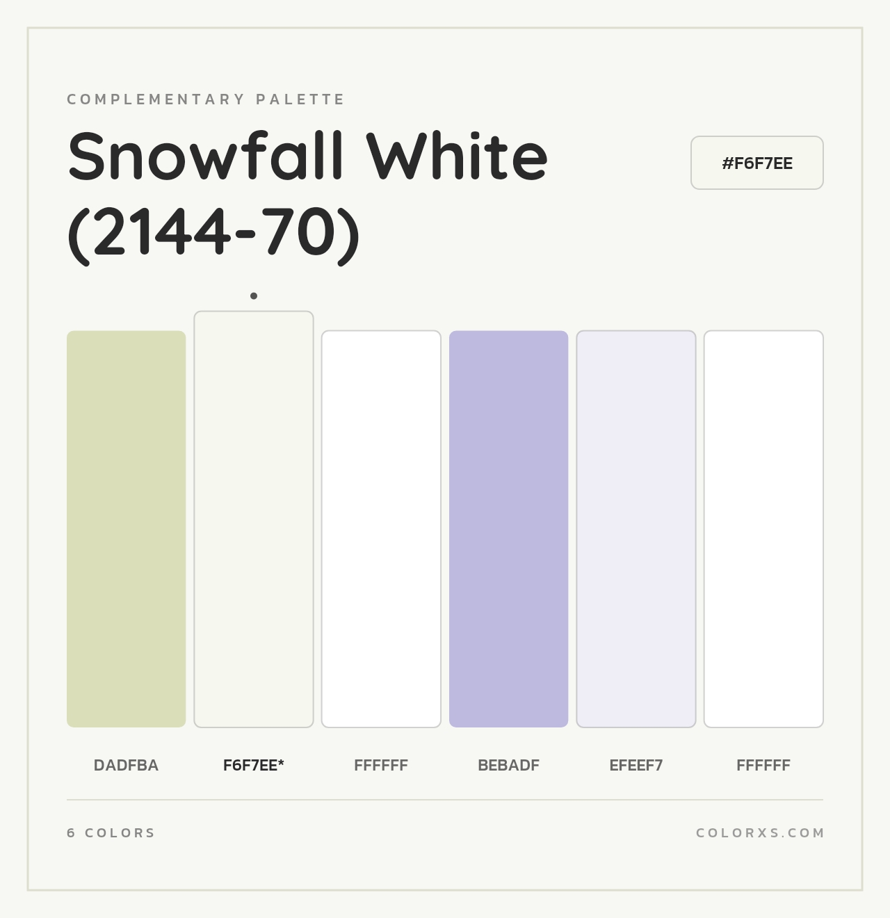 Snowfall White (2144-70) - Complementary Color Palette