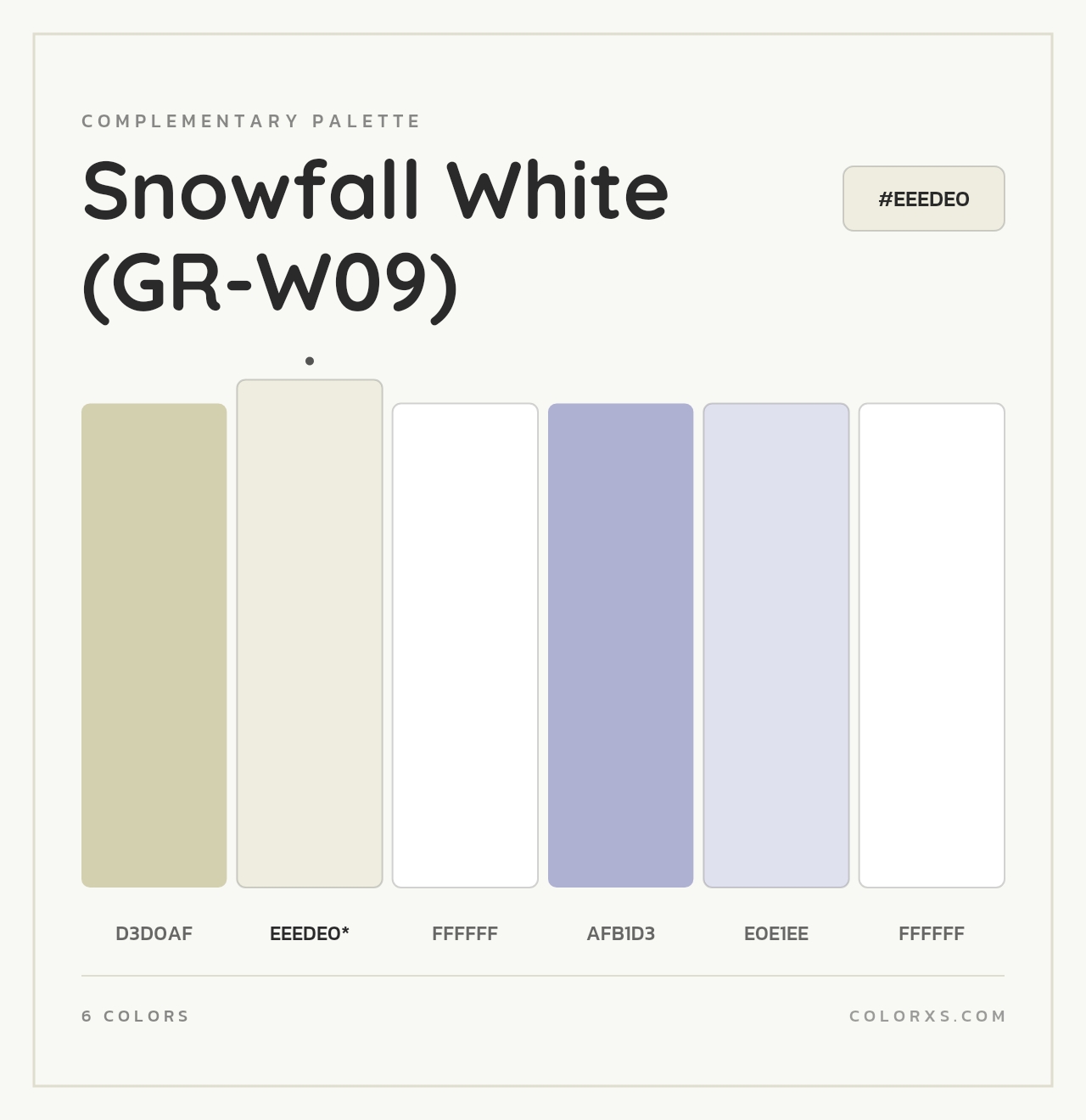 Snowfall White (GR-W09) - Complementary Color Palette