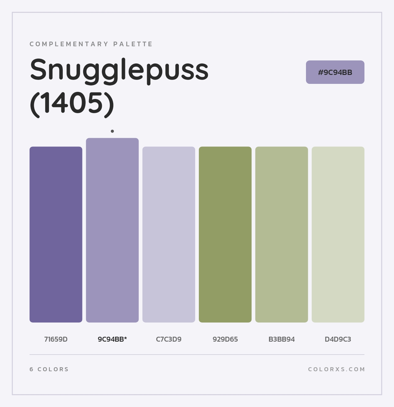 Snugglepuss (1405) - Complementary Color Palette