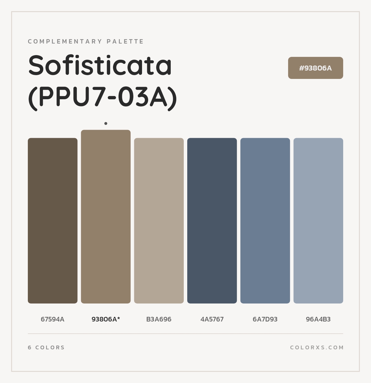 Sofisticata (PPU7-03A) - Complementary Color Palette
