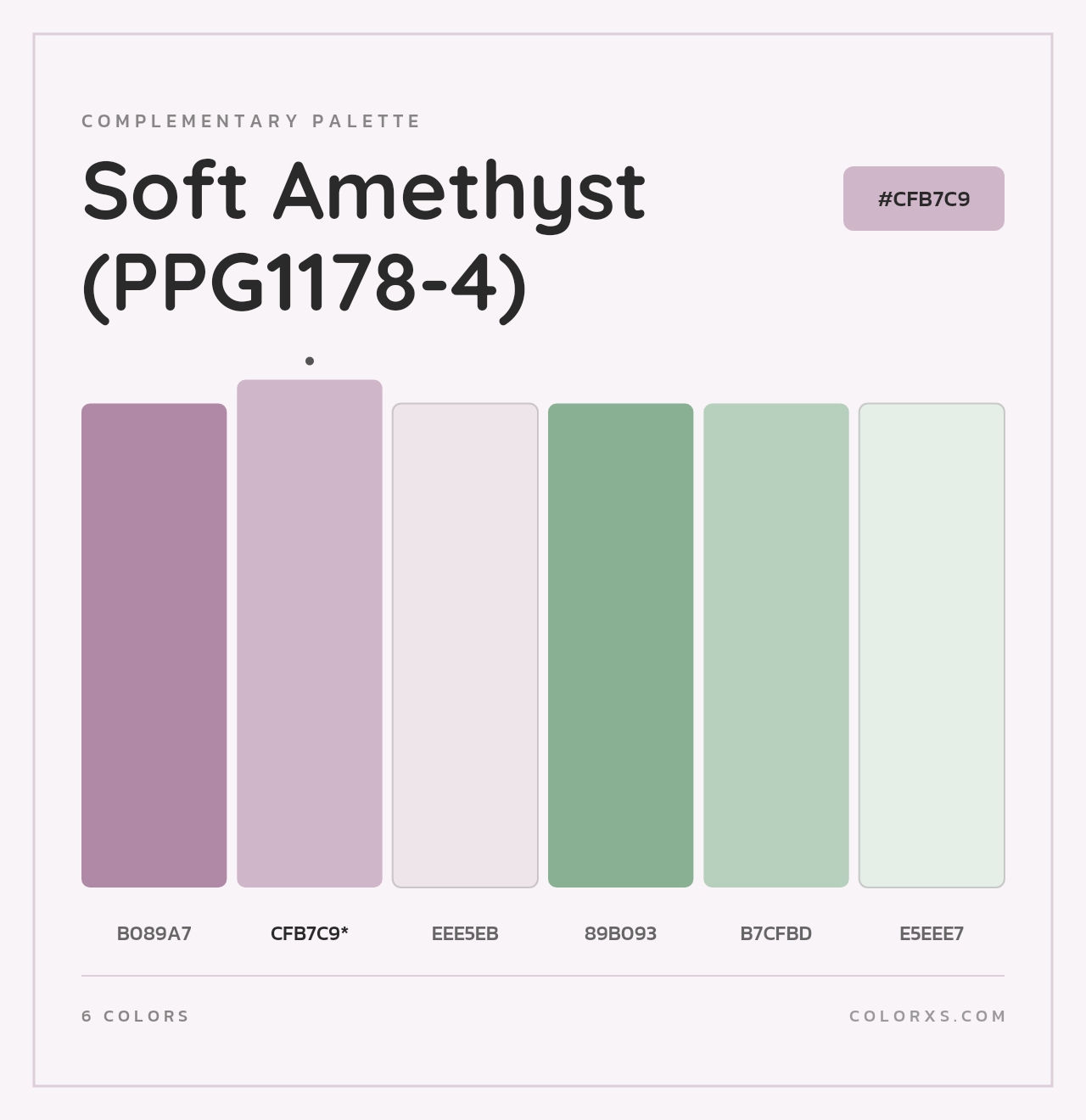 Soft Amethyst (PPG1178-4) - Complementary Color Palette