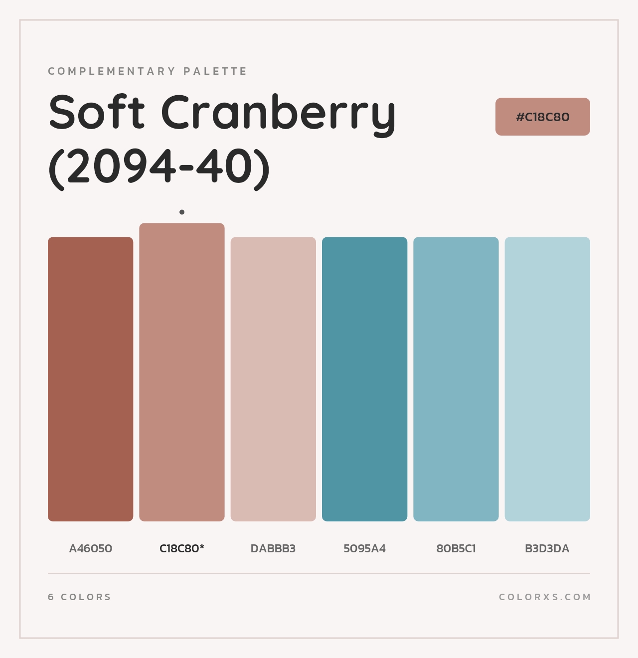 Soft Cranberry (2094-40) - Complementary Color Palette
