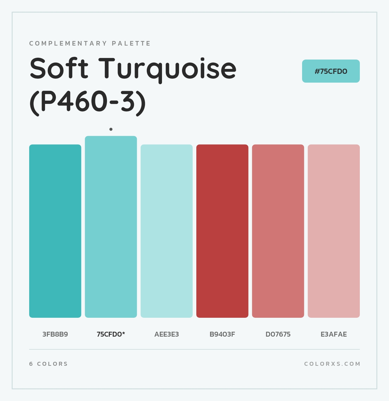 Soft Turquoise (P460-3) - Complementary Color Palette
