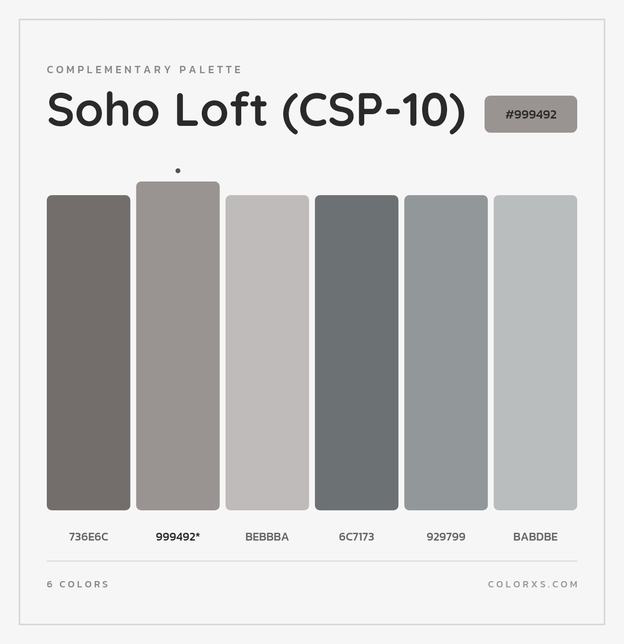 Soho Loft (CSP-10) - Complementary Color Palette