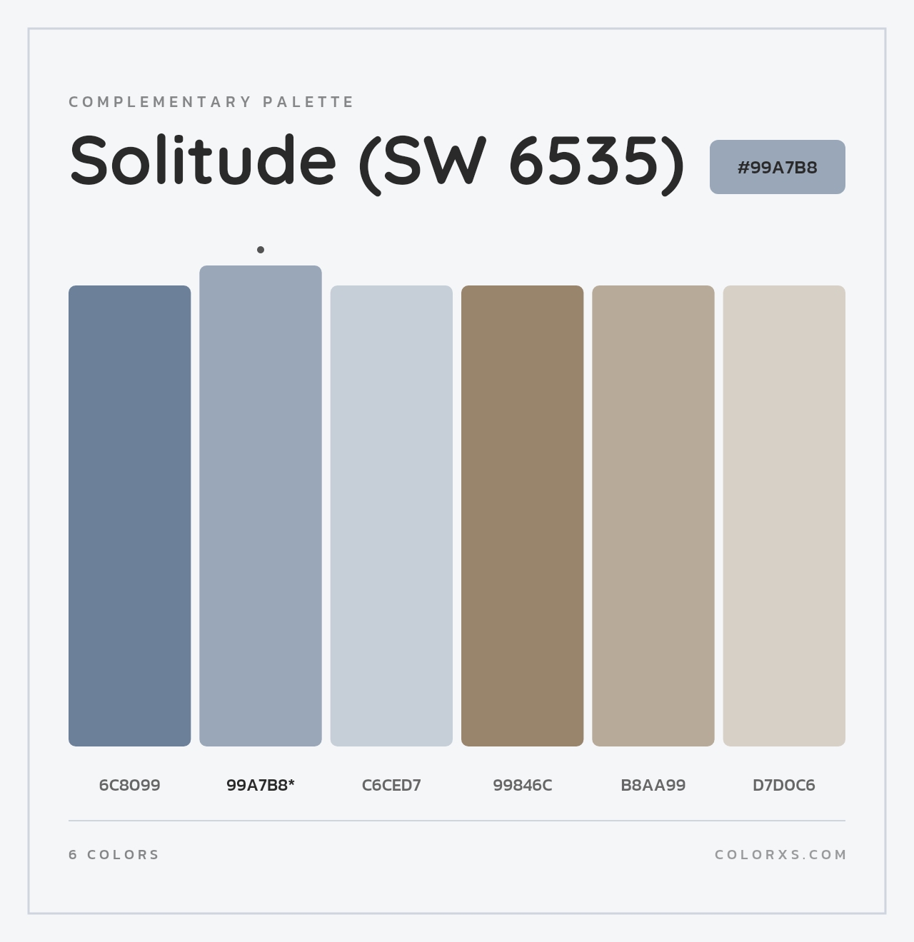 Solitude (SW 6535) - Complementary Color Palette