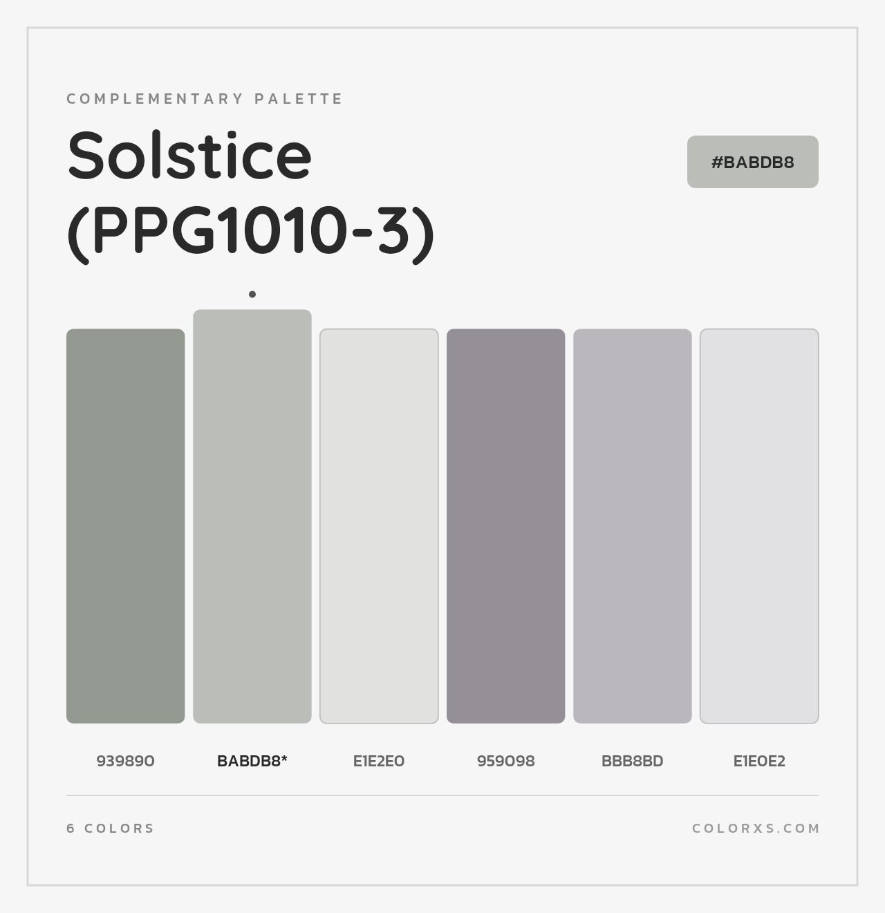 Solstice (PPG1010-3) - Complementary Color Palette