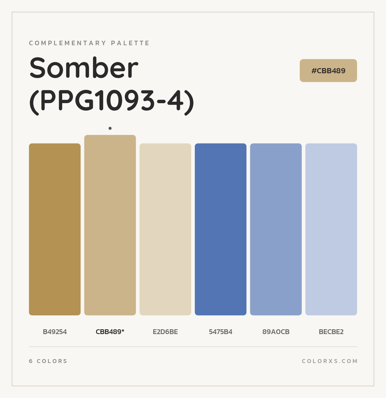 Somber (PPG1093-4) - Complementary Color Palette