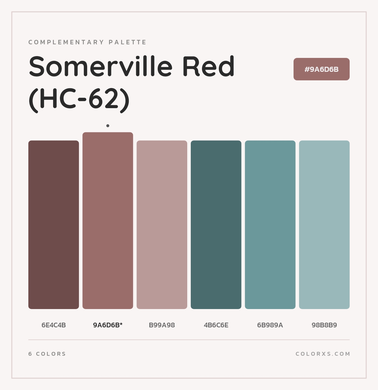 Somerville Red (HC-62) - Complementary Color Palette