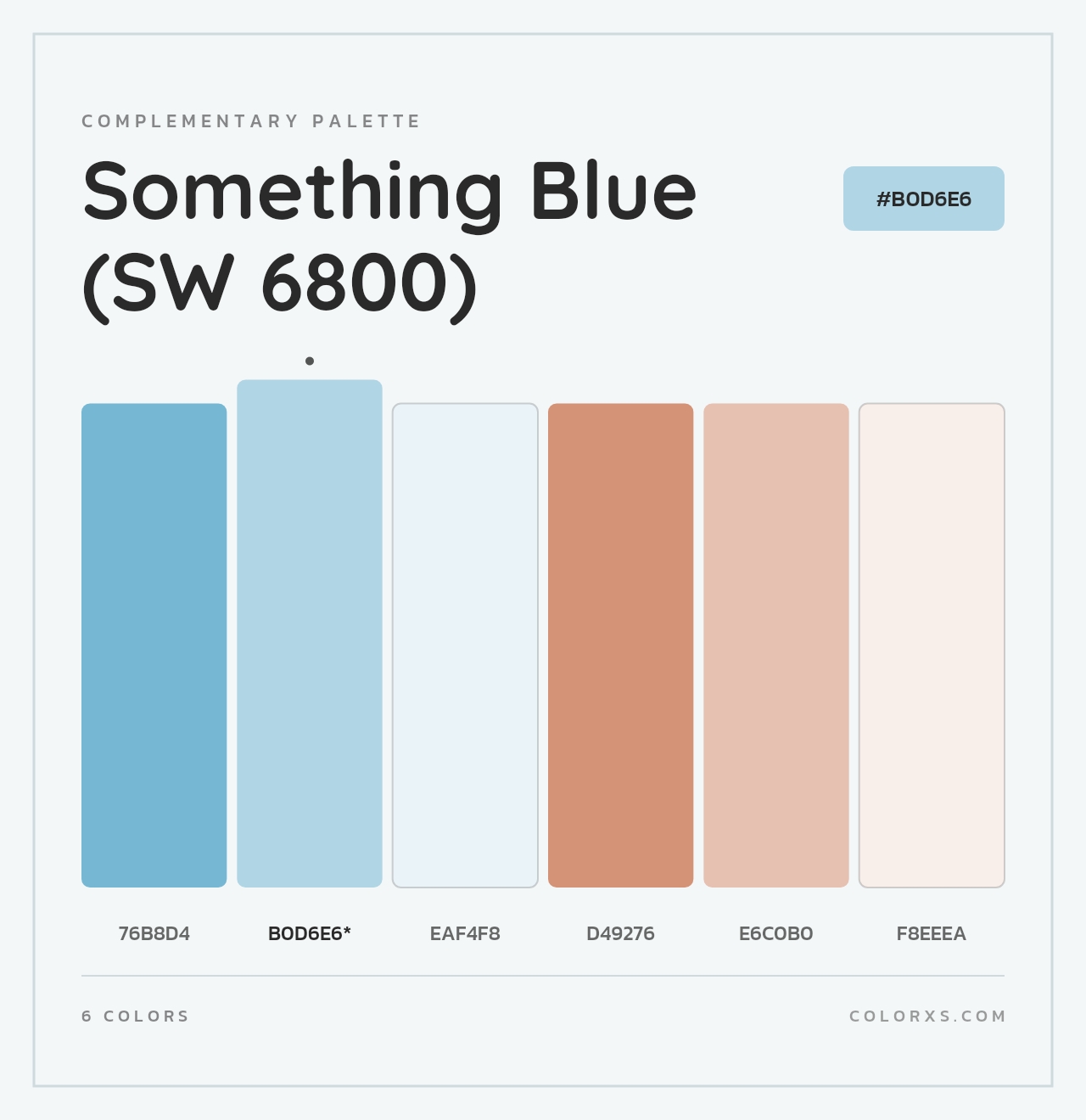 Something Blue (SW 6800) - Complementary Color Palette