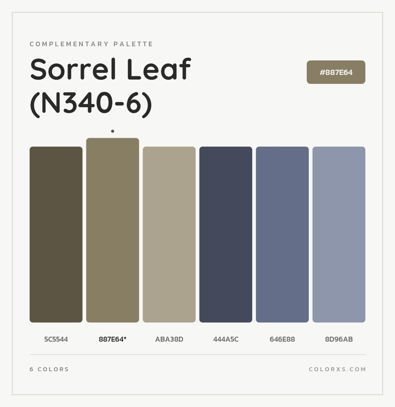 Sorrel Leaf (N340-6) - Complementary Color Palette