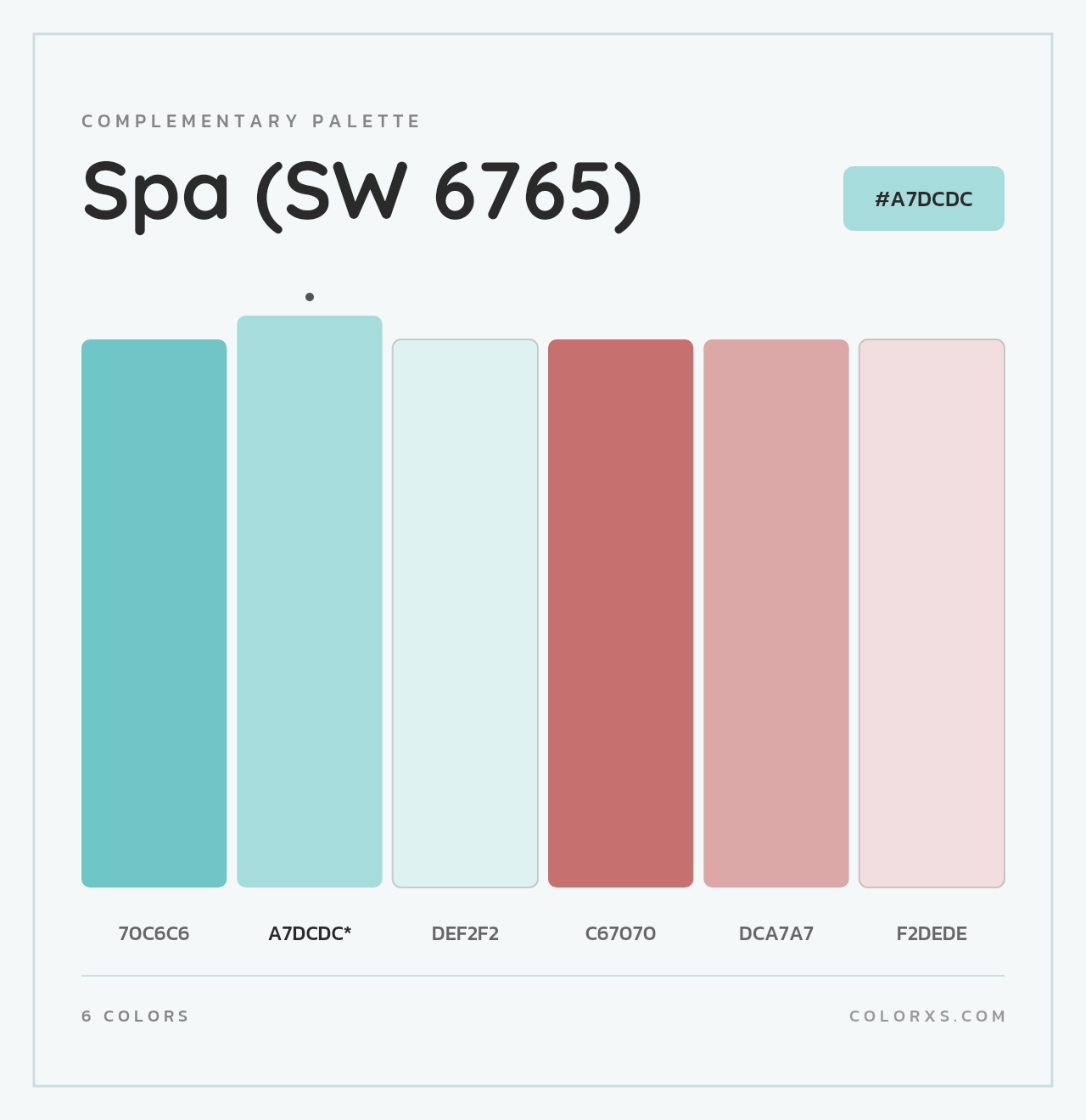 Spa (SW 6765) - Complementary Color Palette