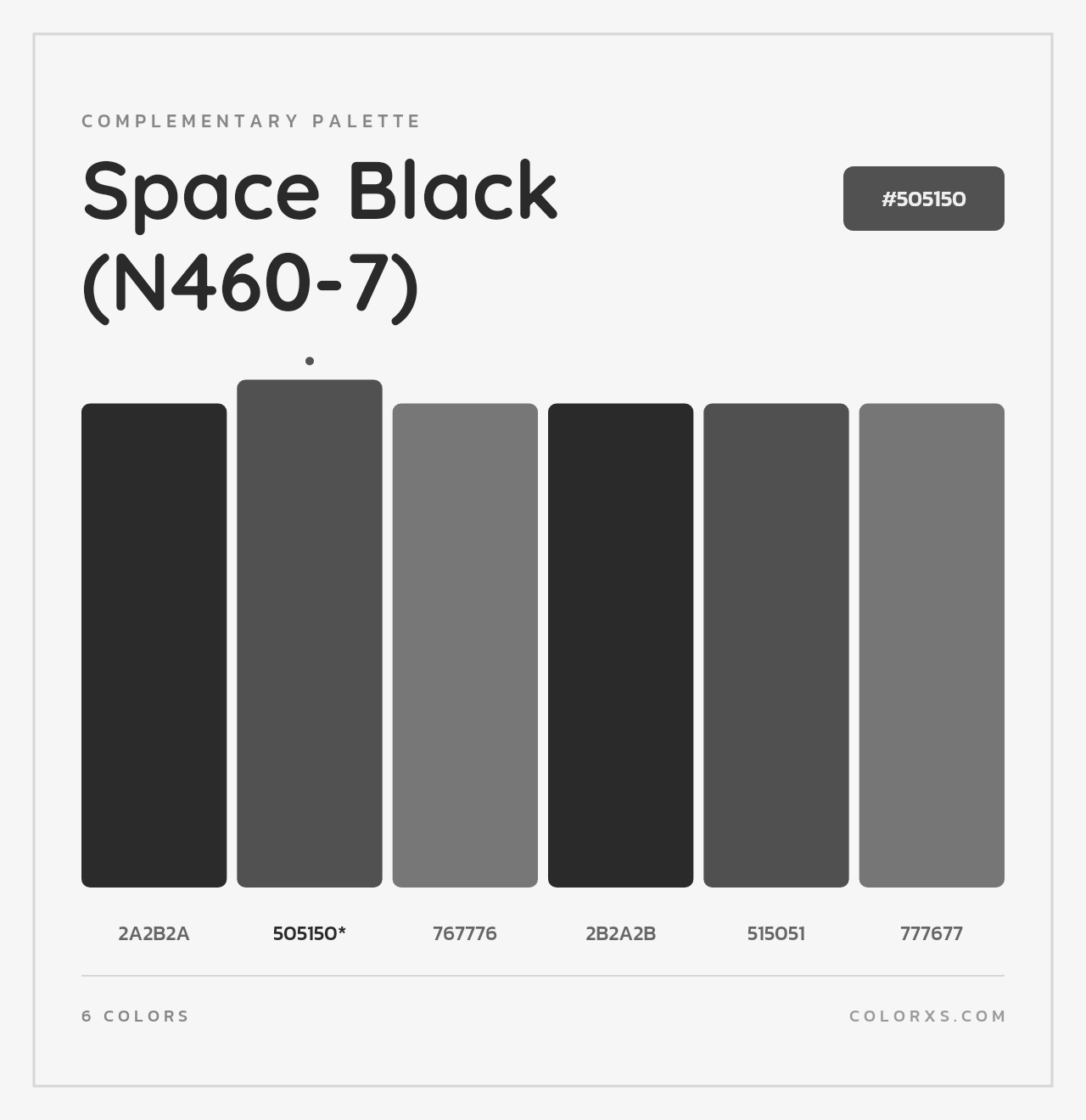 Space Black (N460-7) - Complementary Color Palette