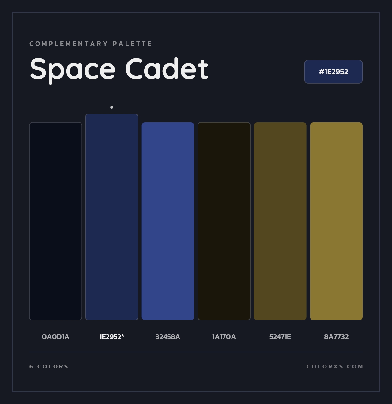 Space Cadet - Complementary Color Palette
