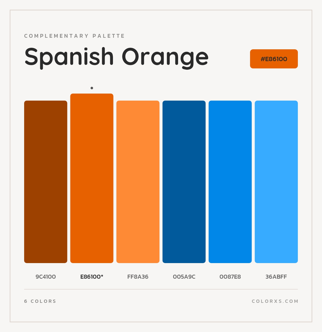 Spanish Orange - Complementary Color Palette