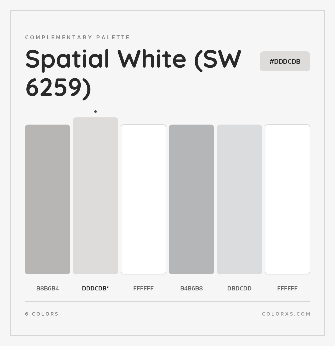 Spatial White (SW 6259) - Complementary Color Palette