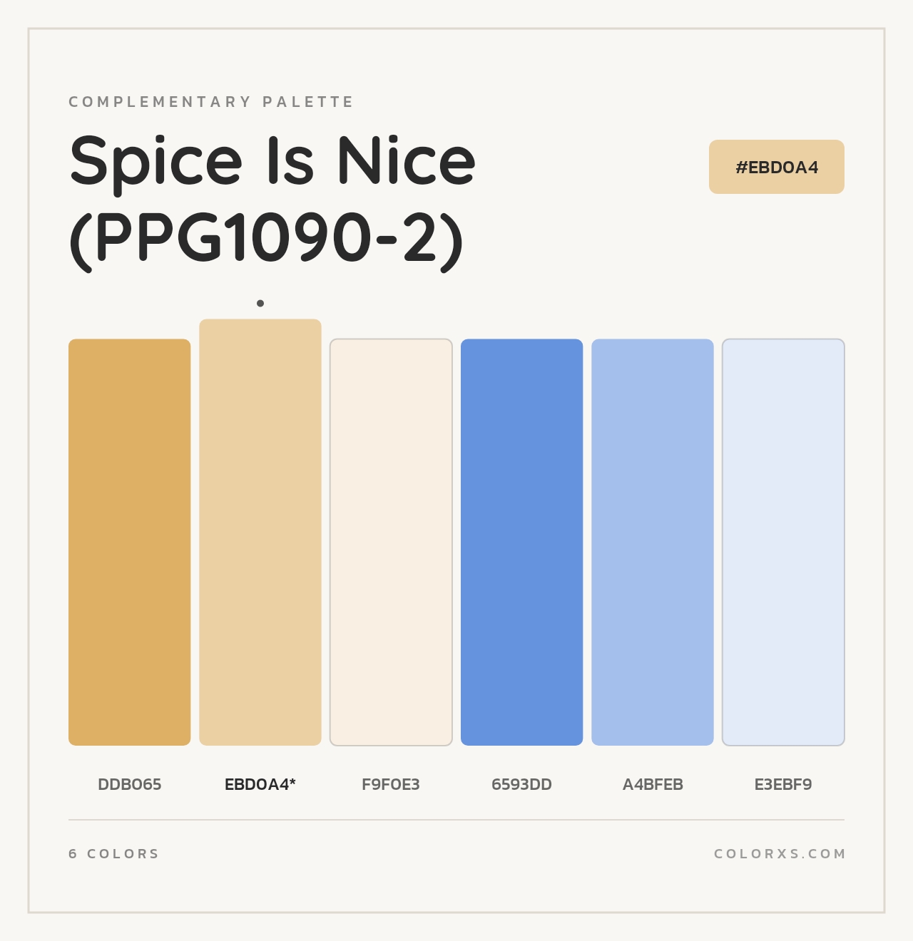 Spice Is Nice (PPG1090-2) - Complementary Color Palette