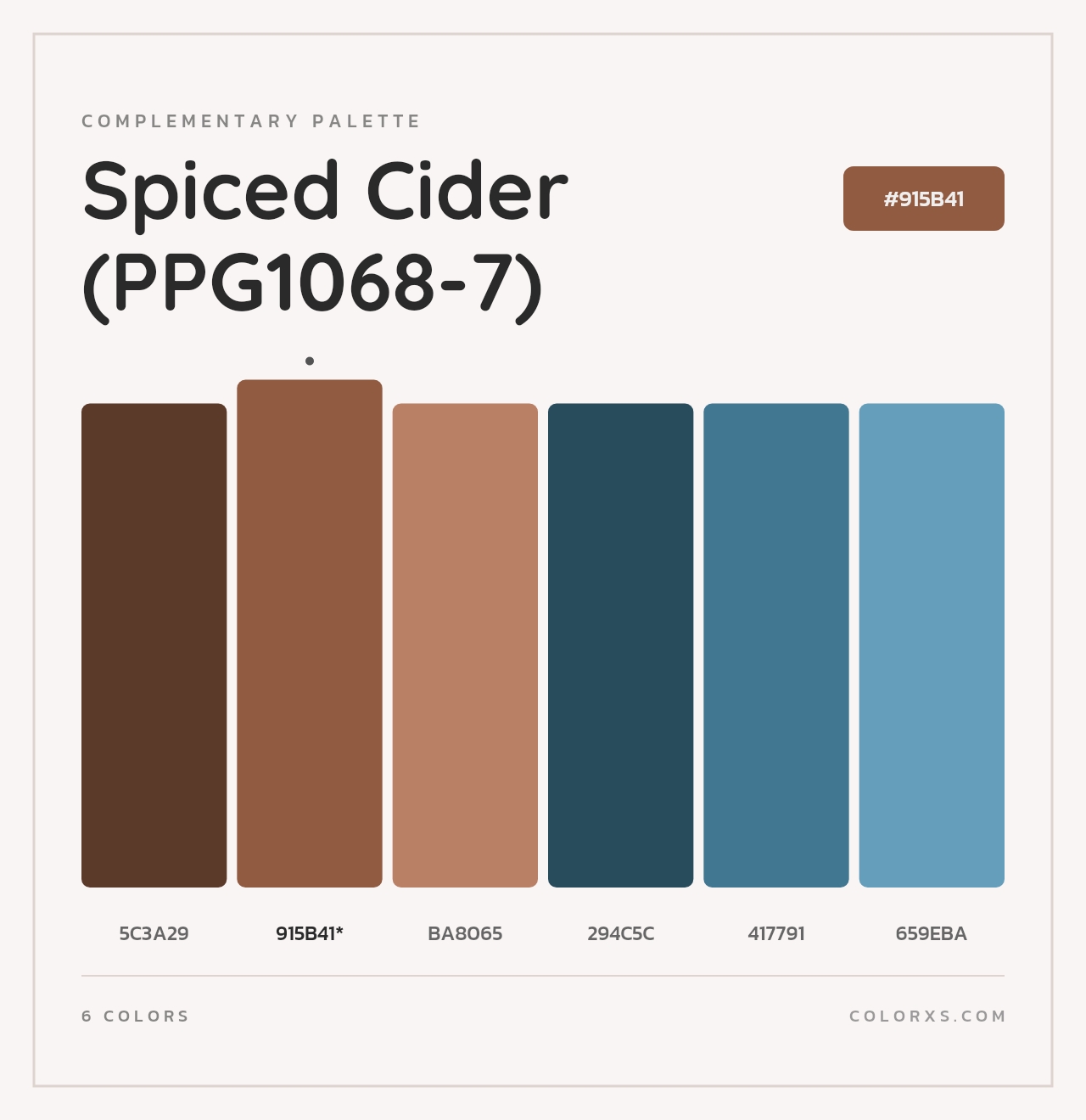 Spiced Cider (PPG1068-7) - Complementary Color Palette