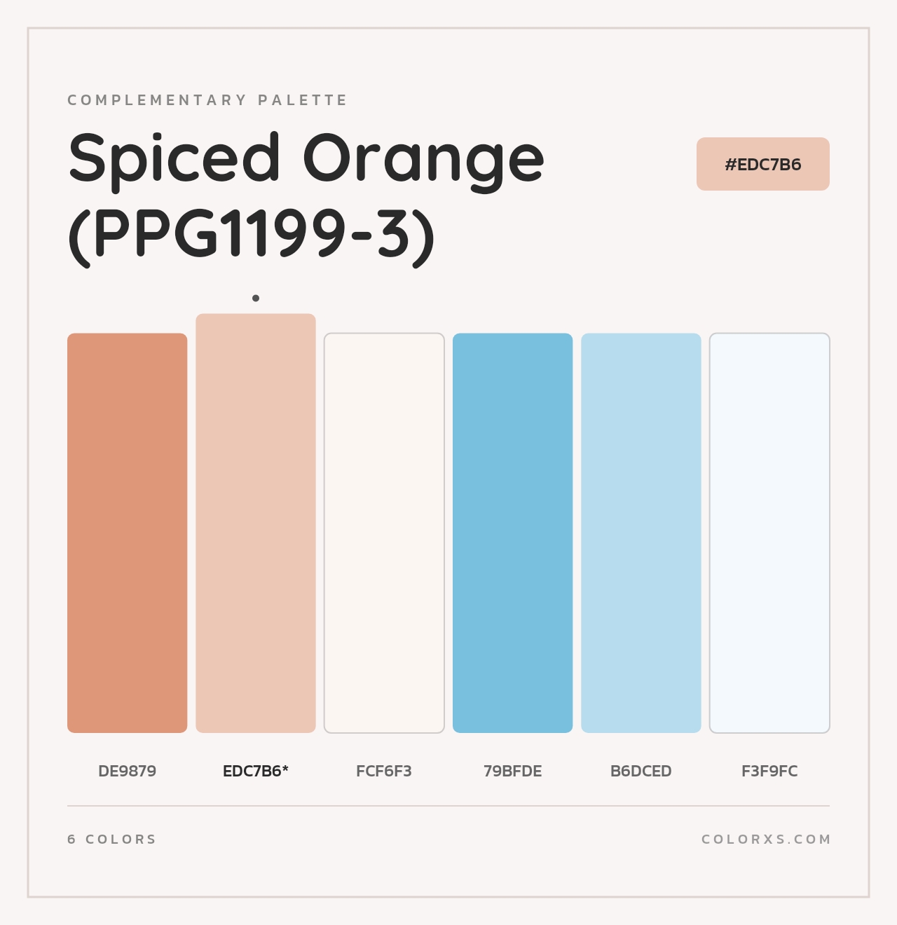 Spiced Orange (PPG1199-3) - Complementary Color Palette