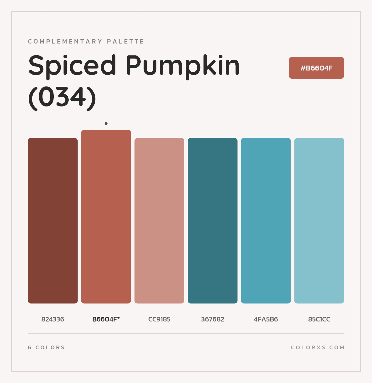 Spiced Pumpkin (034) - Complementary Color Palette