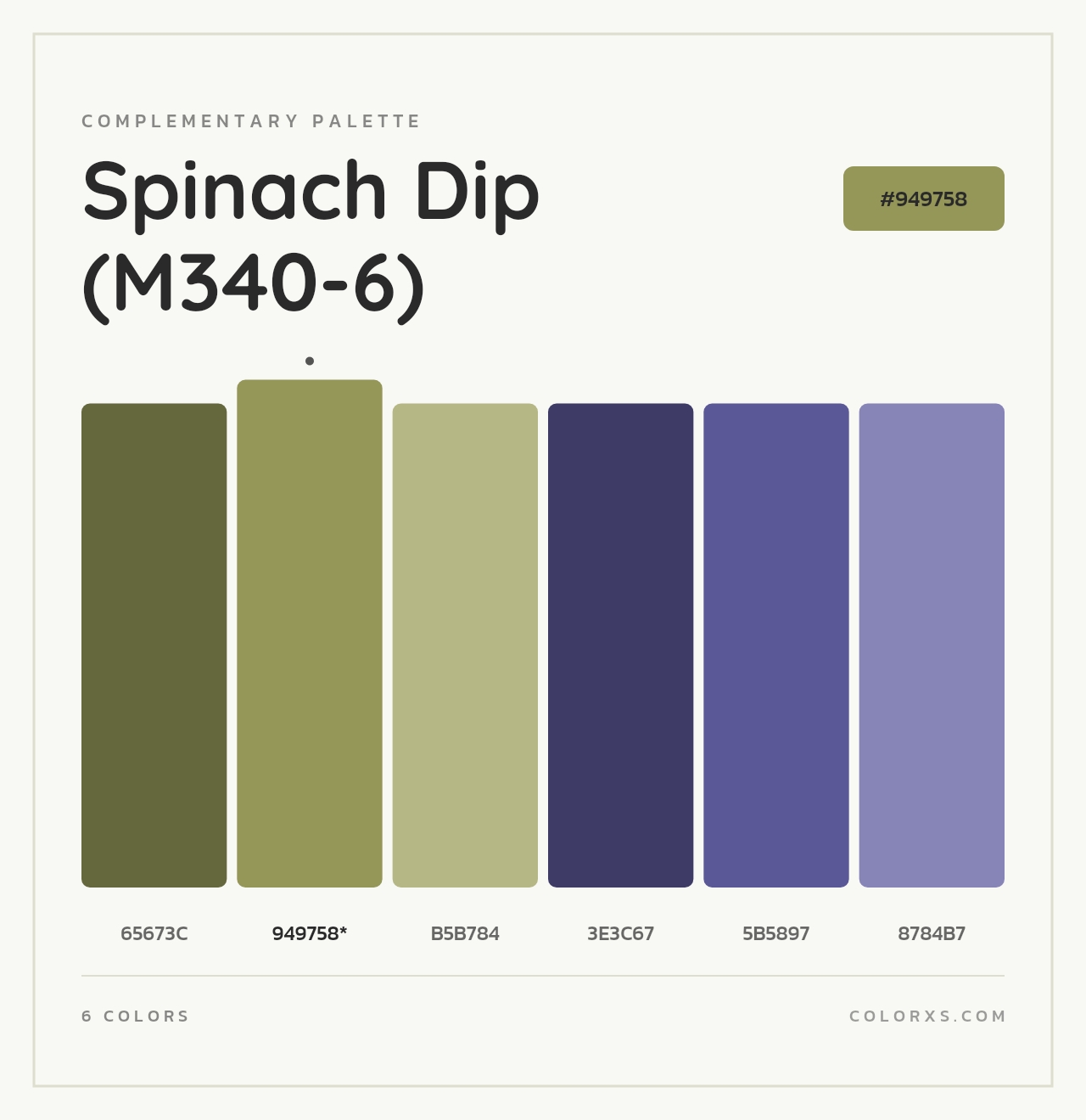 Spinach Dip (M340-6) - Complementary Color Palette
