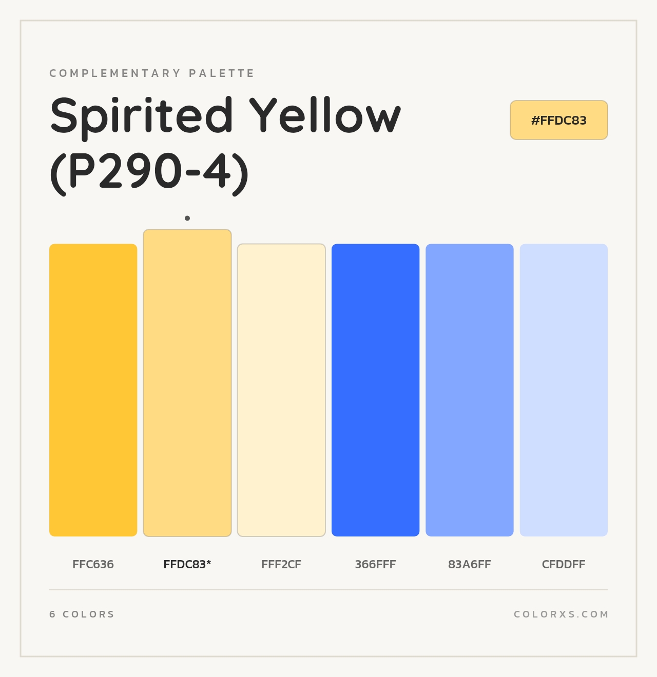 Spirited Yellow (P290-4) - Complementary Color Palette