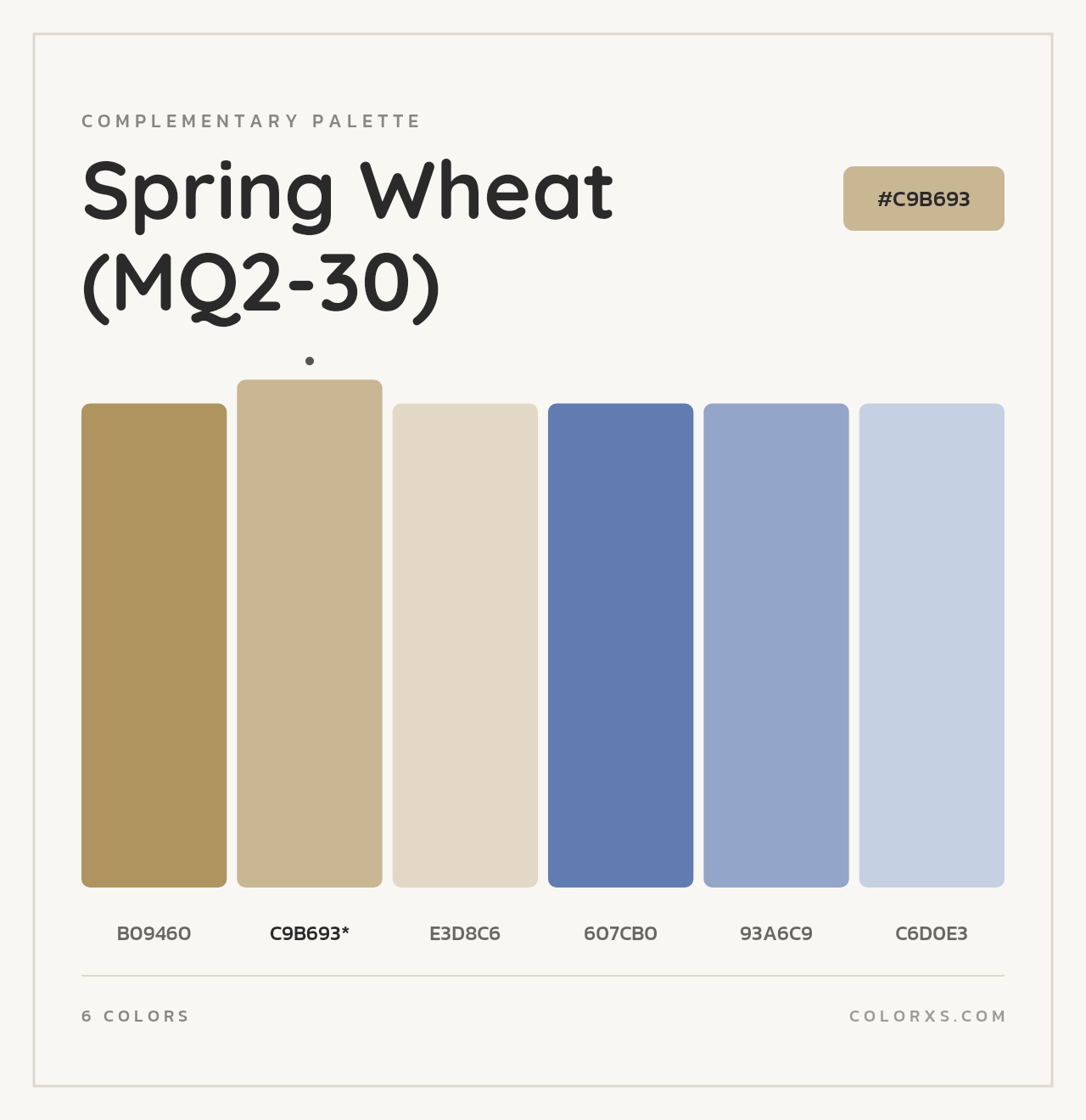 Spring Wheat (MQ2-30) - Complementary Color Palette