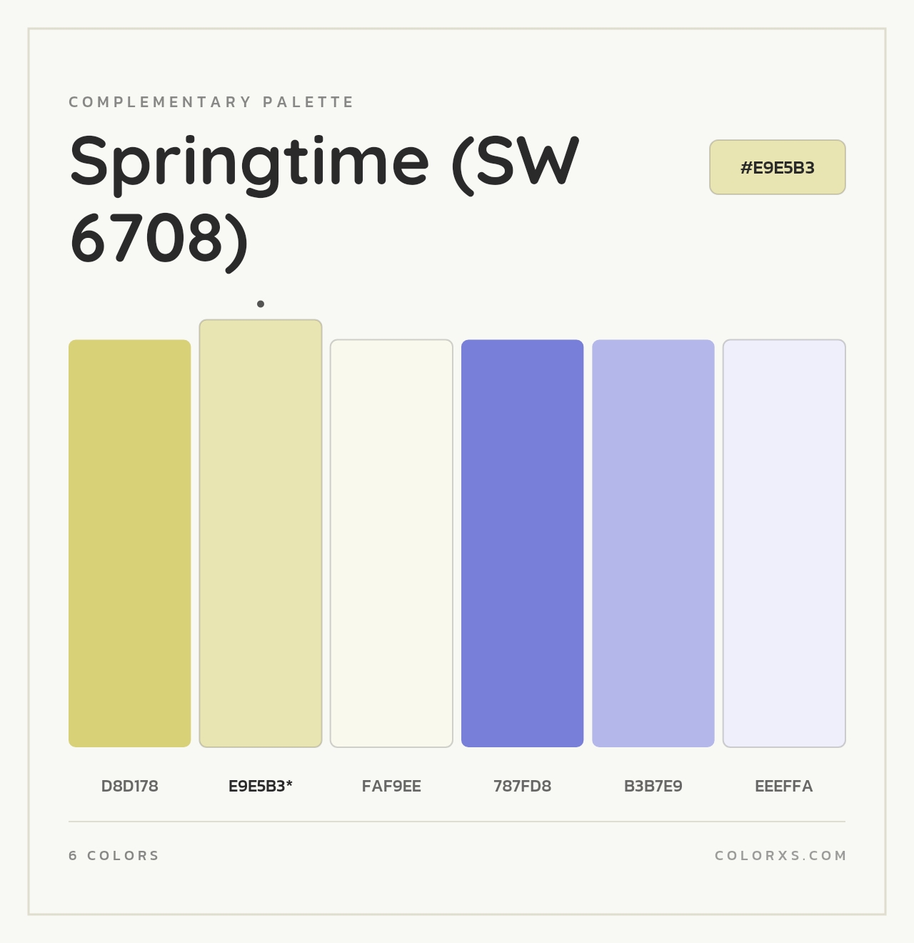 Springtime (SW 6708) - Complementary Color Palette