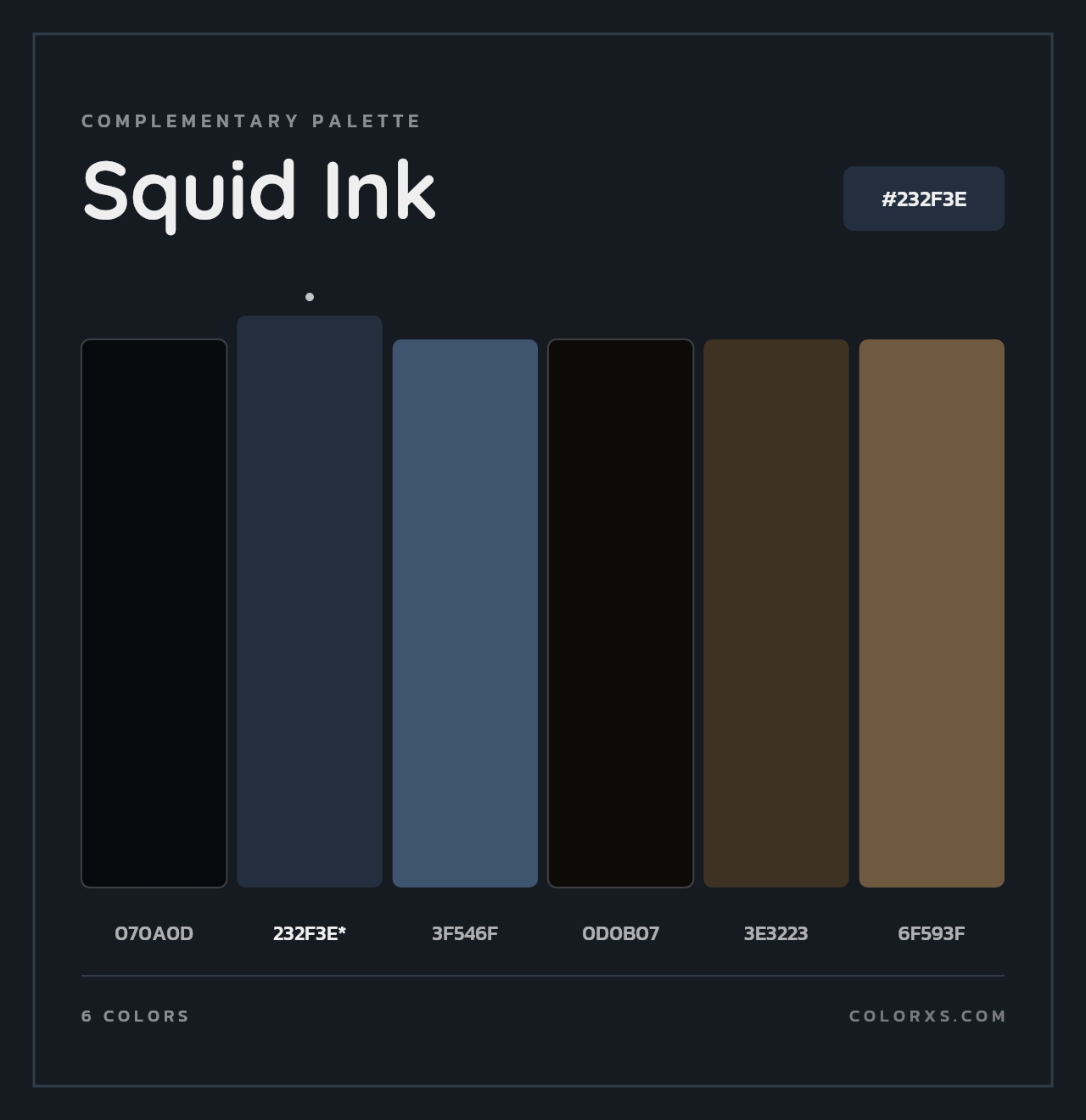 Squid Ink - Complementary Color Palette