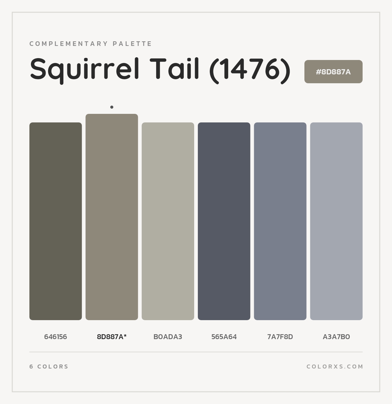 Squirrel Tail (1476) - Complementary Color Palette