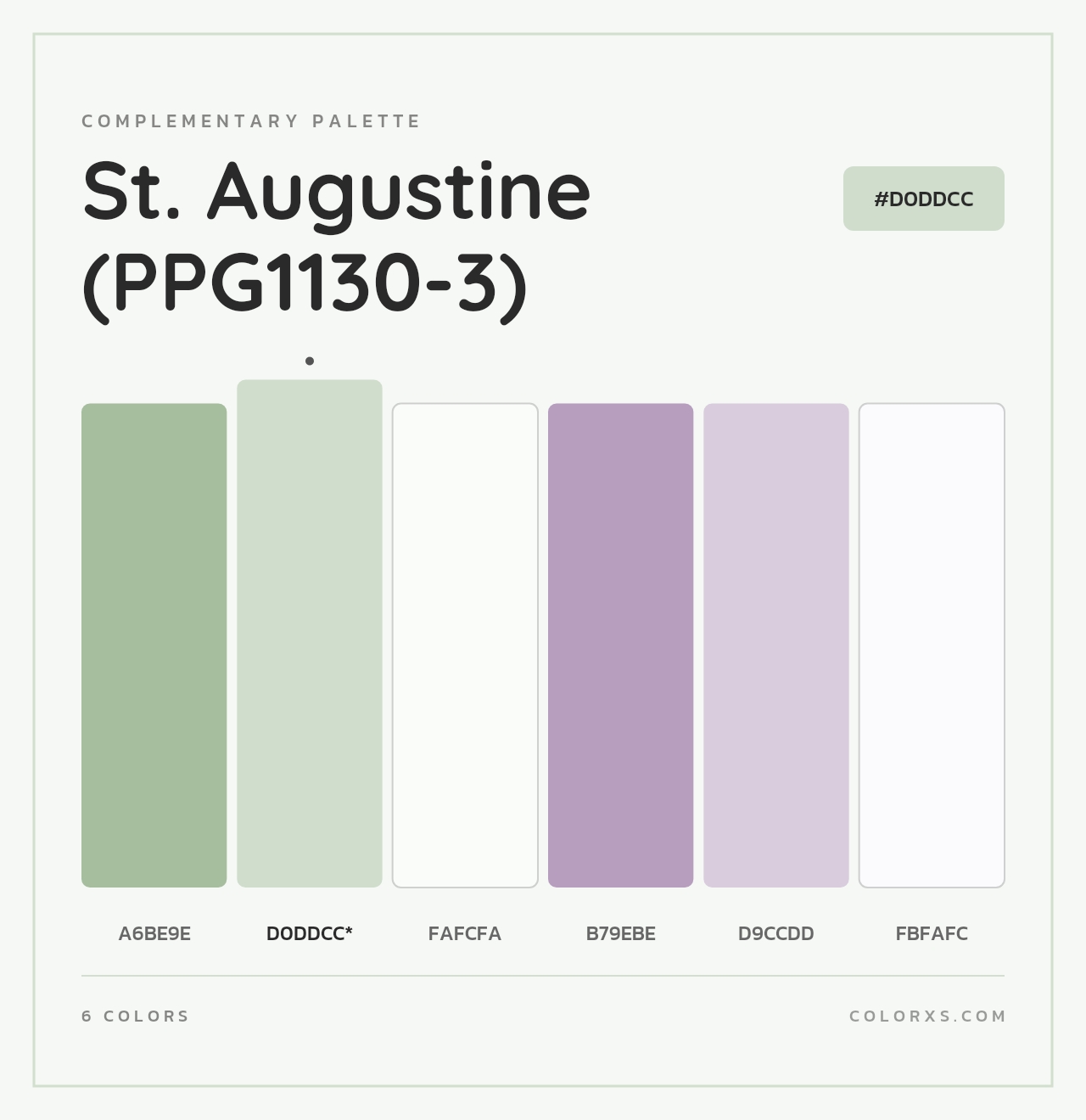 St. Augustine (PPG1130-3) - Complementary Color Palette