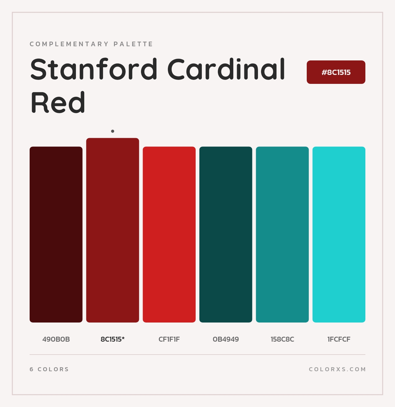 Stanford Cardinal Red - Complementary Color Palette
