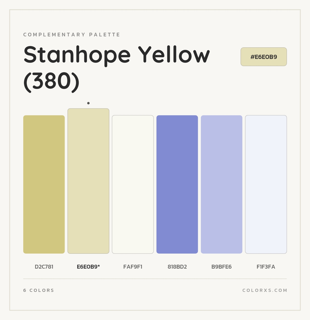 Stanhope Yellow (380) - Complementary Color Palette