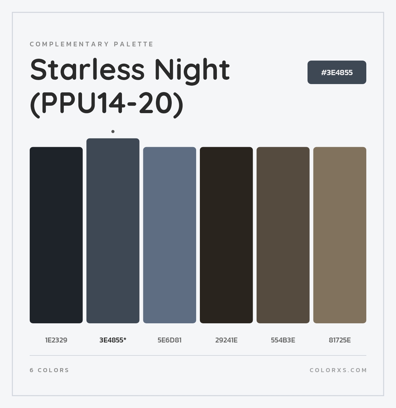 Starless Night (PPU14-20) - Complementary Color Palette