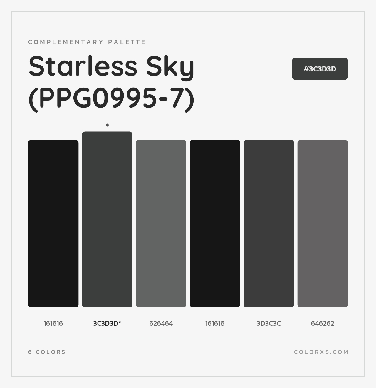 Starless Sky (PPG0995-7) - Complementary Color Palette
