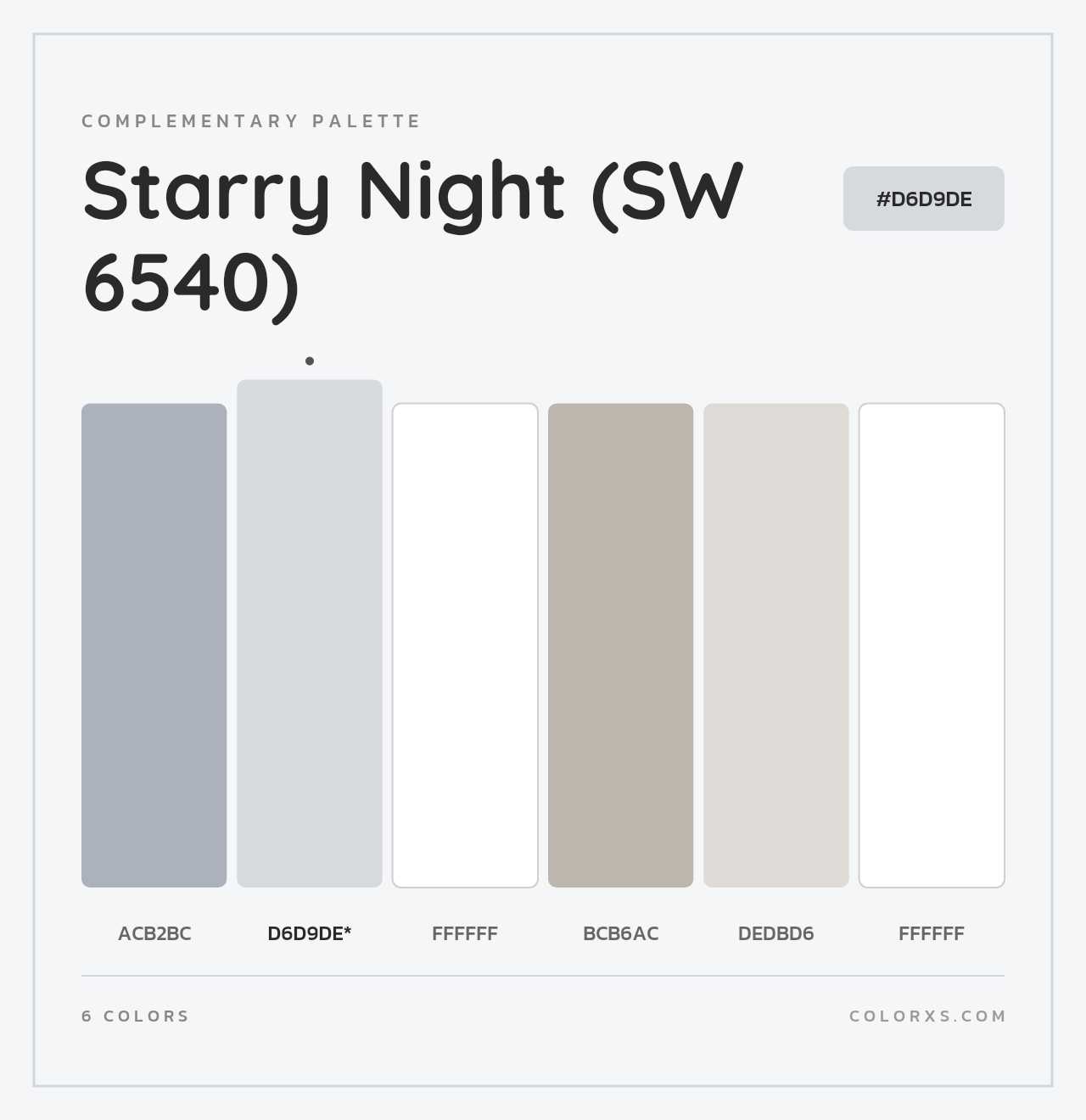 Starry Night (SW 6540) - Complementary Color Palette
