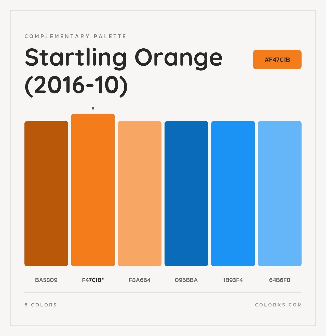 Startling Orange (2016-10) - Complementary Color Palette