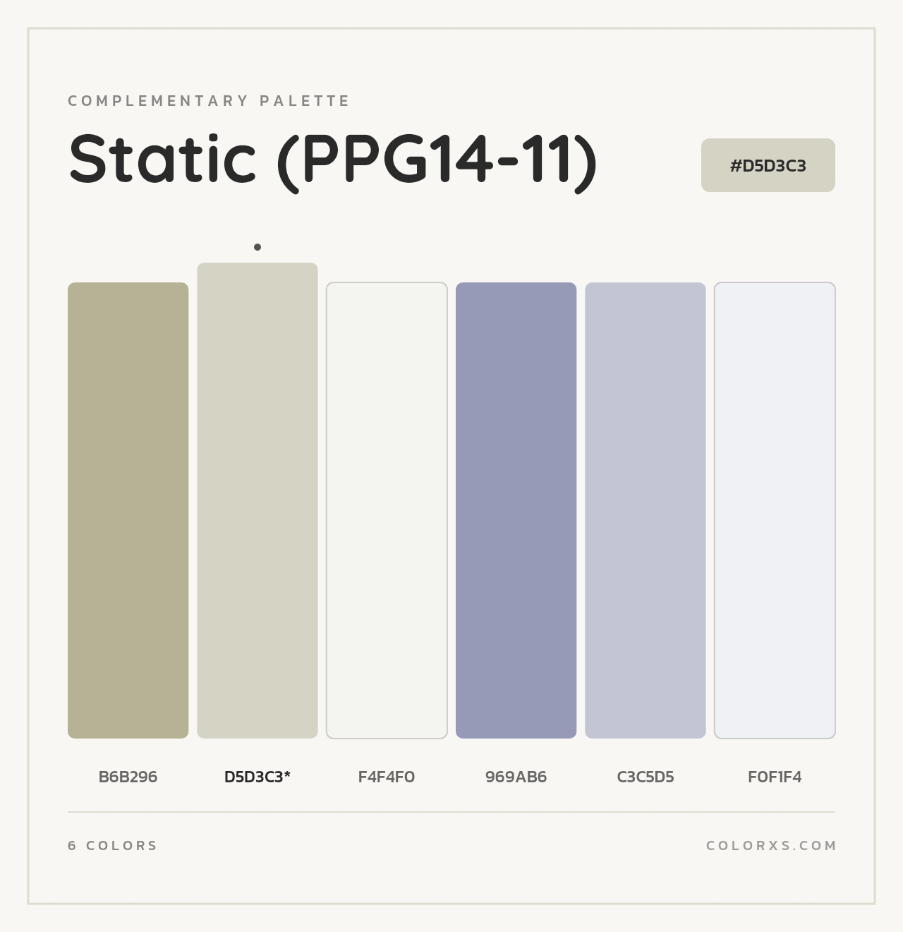 Static (PPG14-11) - Complementary Color Palette