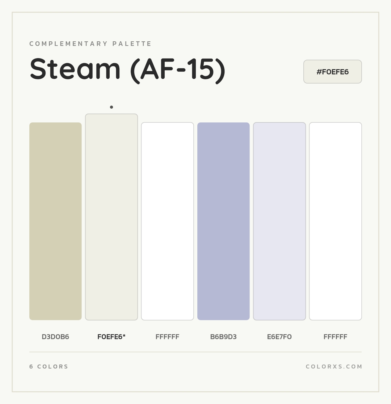 Steam (AF-15) - Complementary Color Palette