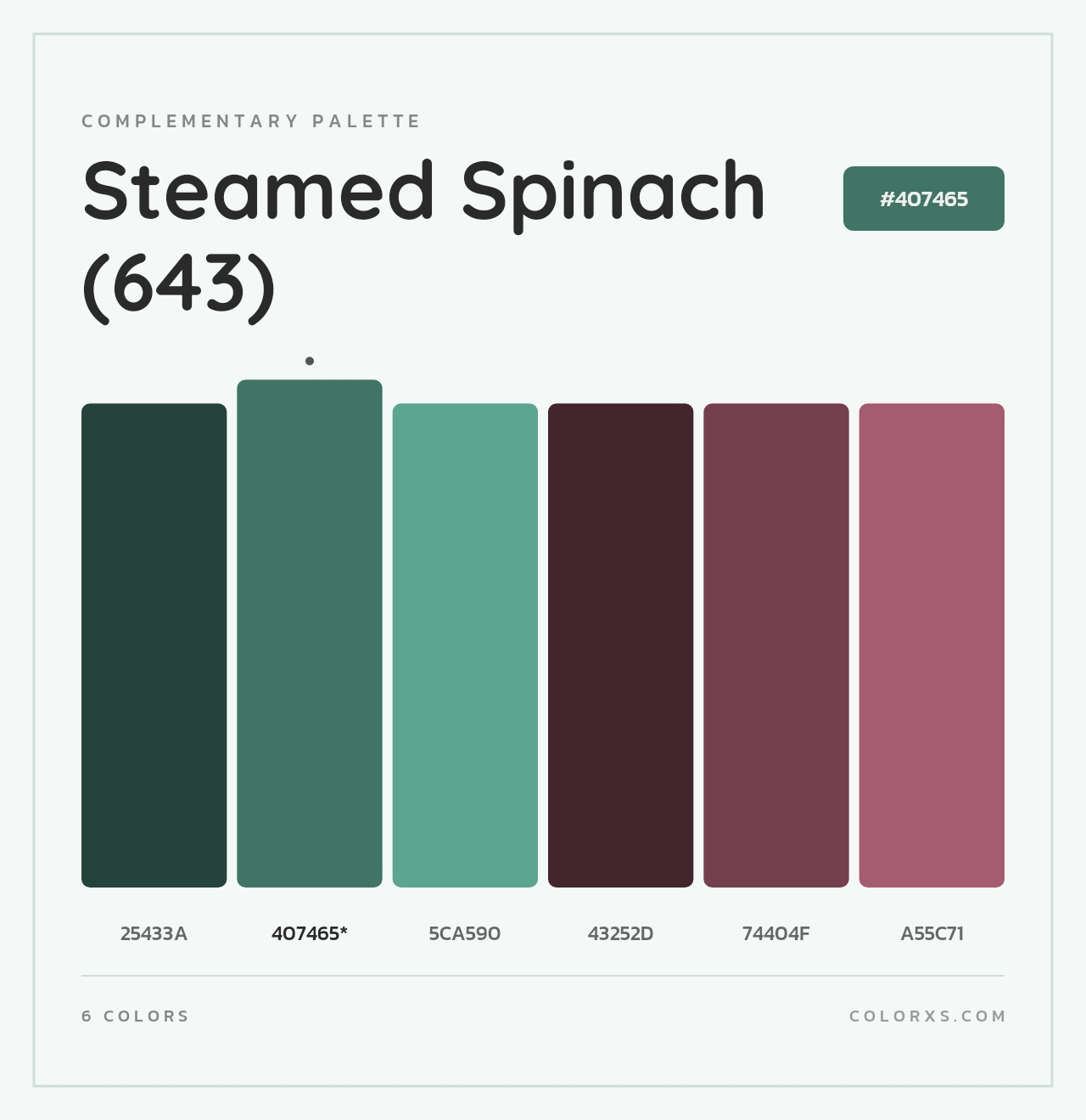 Steamed Spinach (643) - Complementary Color Palette