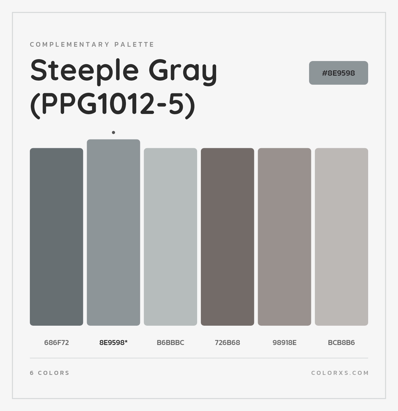 Steeple Gray (PPG1012-5) - Complementary Color Palette