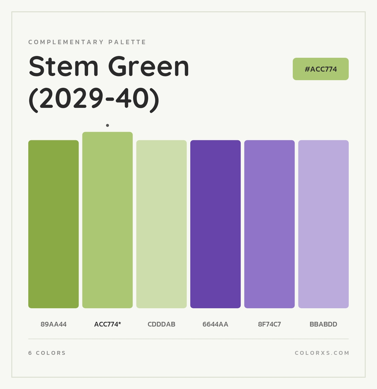 Stem Green (2029-40) - Complementary Color Palette