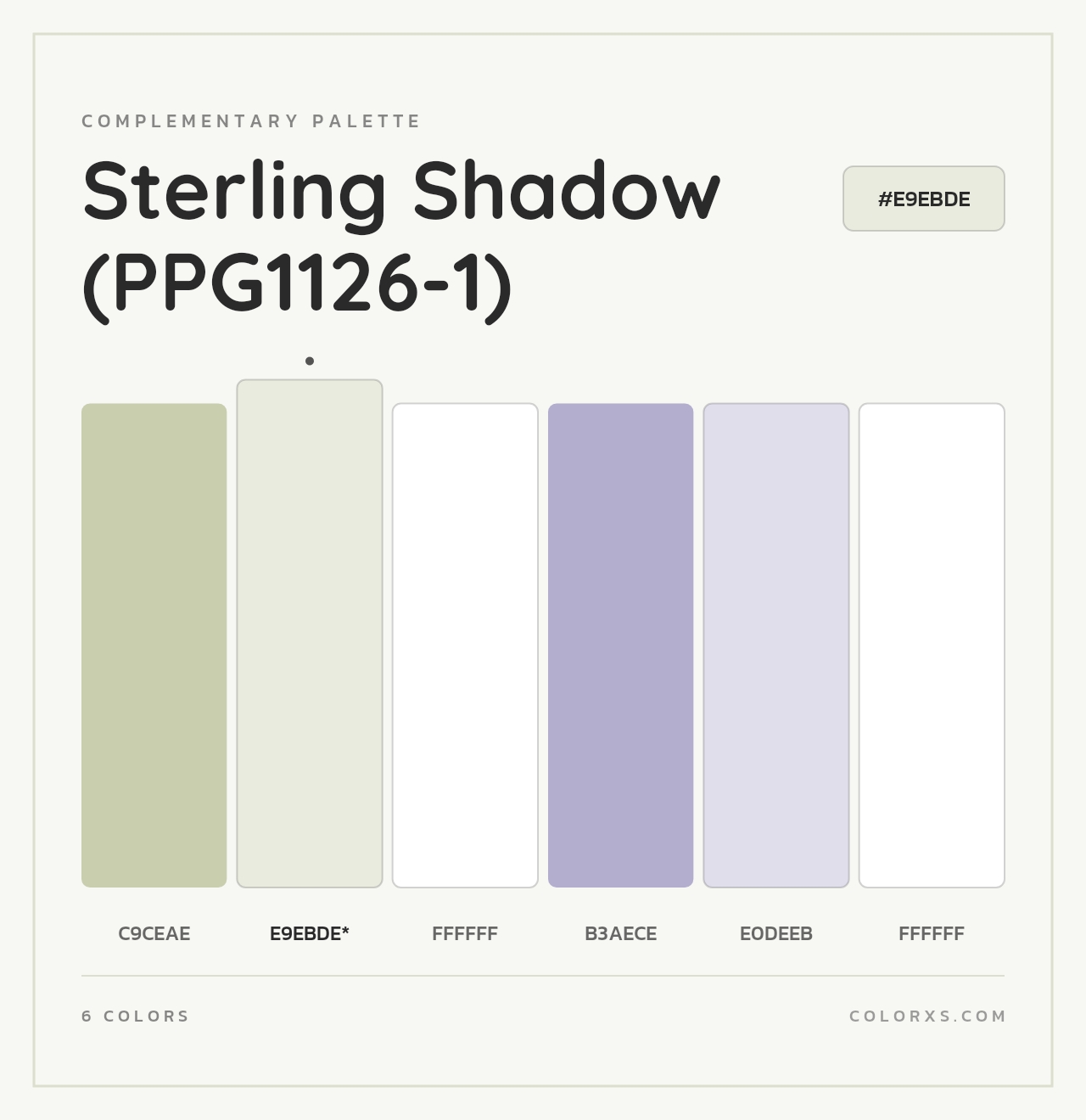 Sterling Shadow (PPG1126-1) - Complementary Color Palette