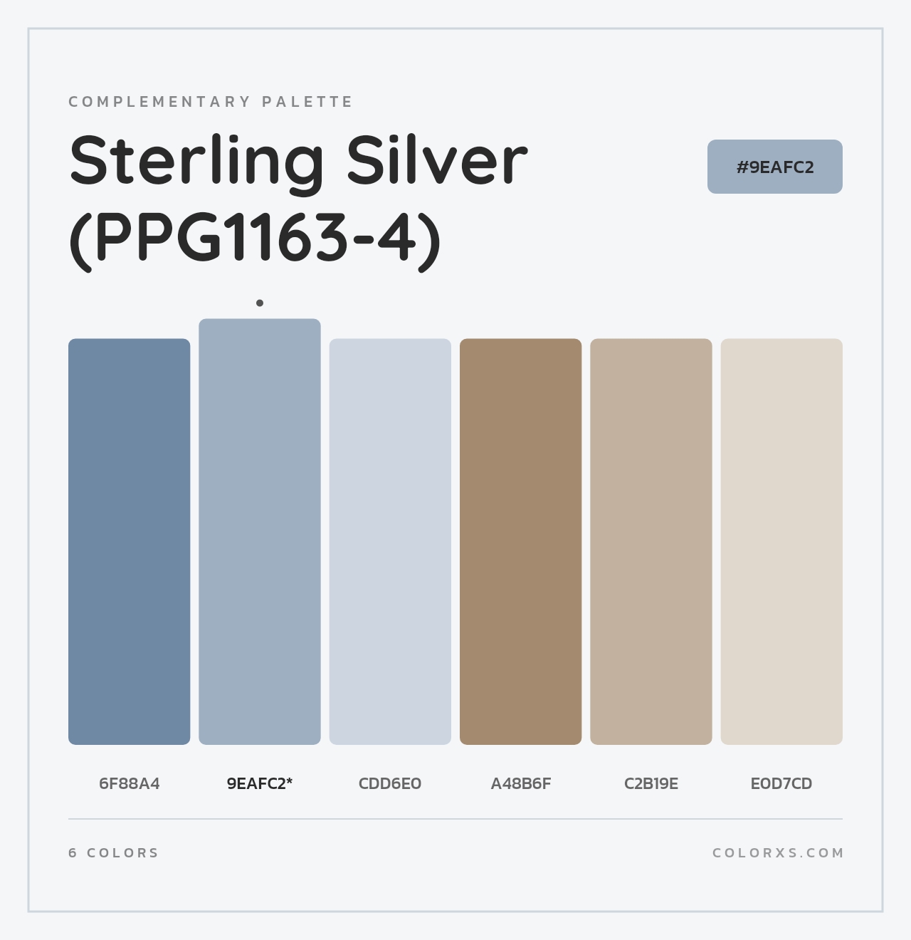 Sterling Silver (PPG1163-4) - Complementary Color Palette