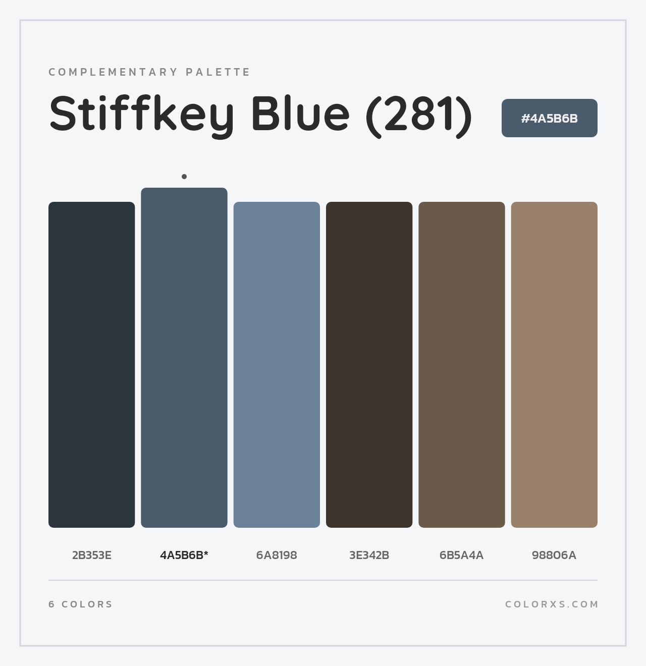 Stiffkey Blue (281) - Complementary Color Palette