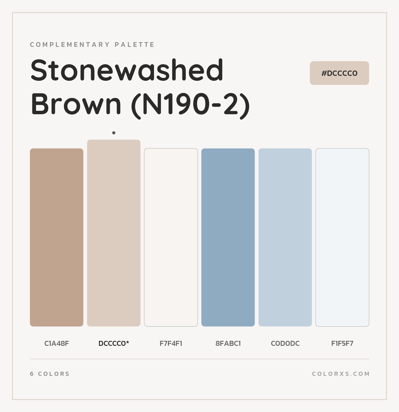 Stonewashed Brown (N190-2) - Complementary Color Palette