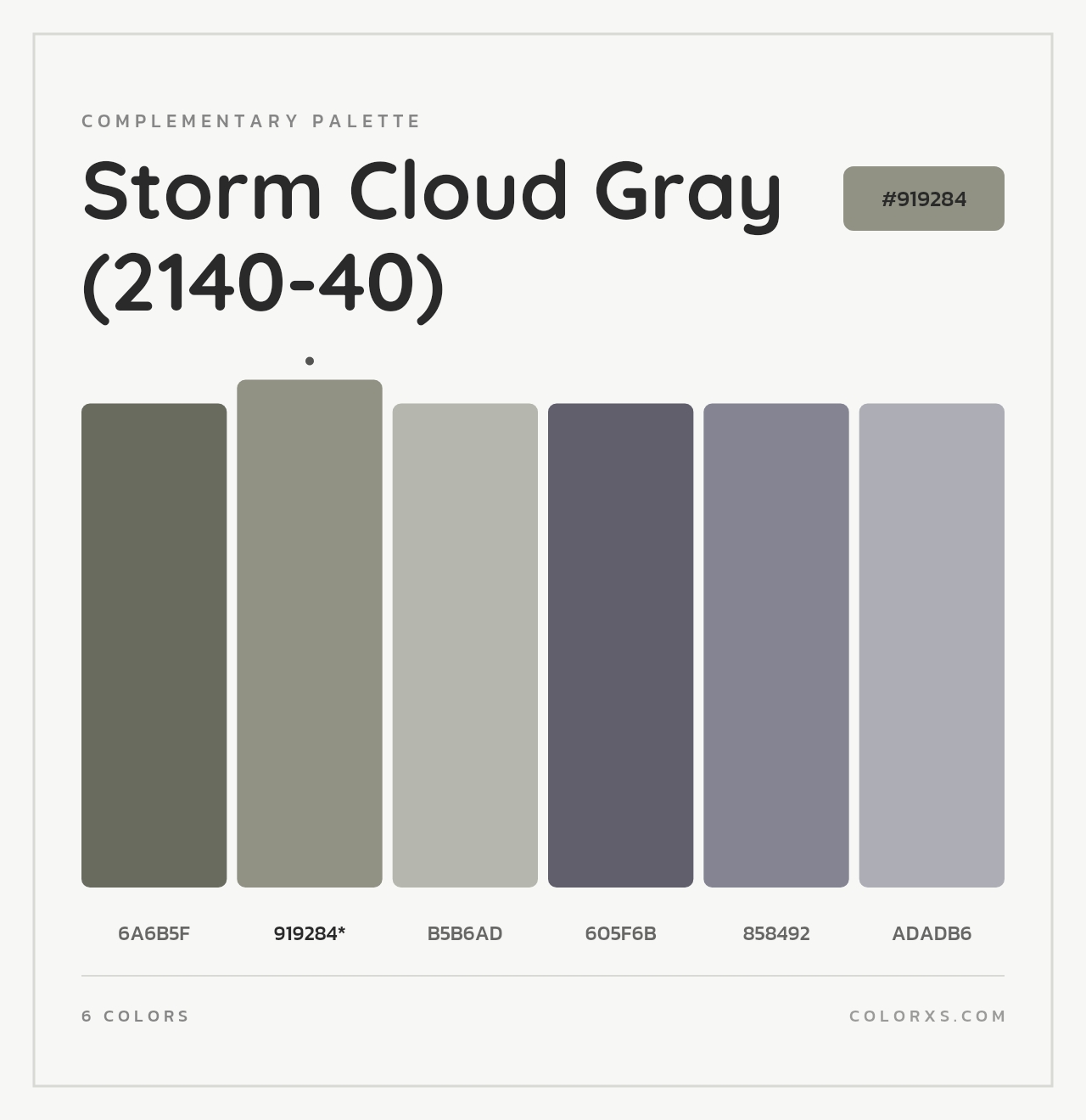 Storm Cloud Gray (2140-40) - Complementary Color Palette