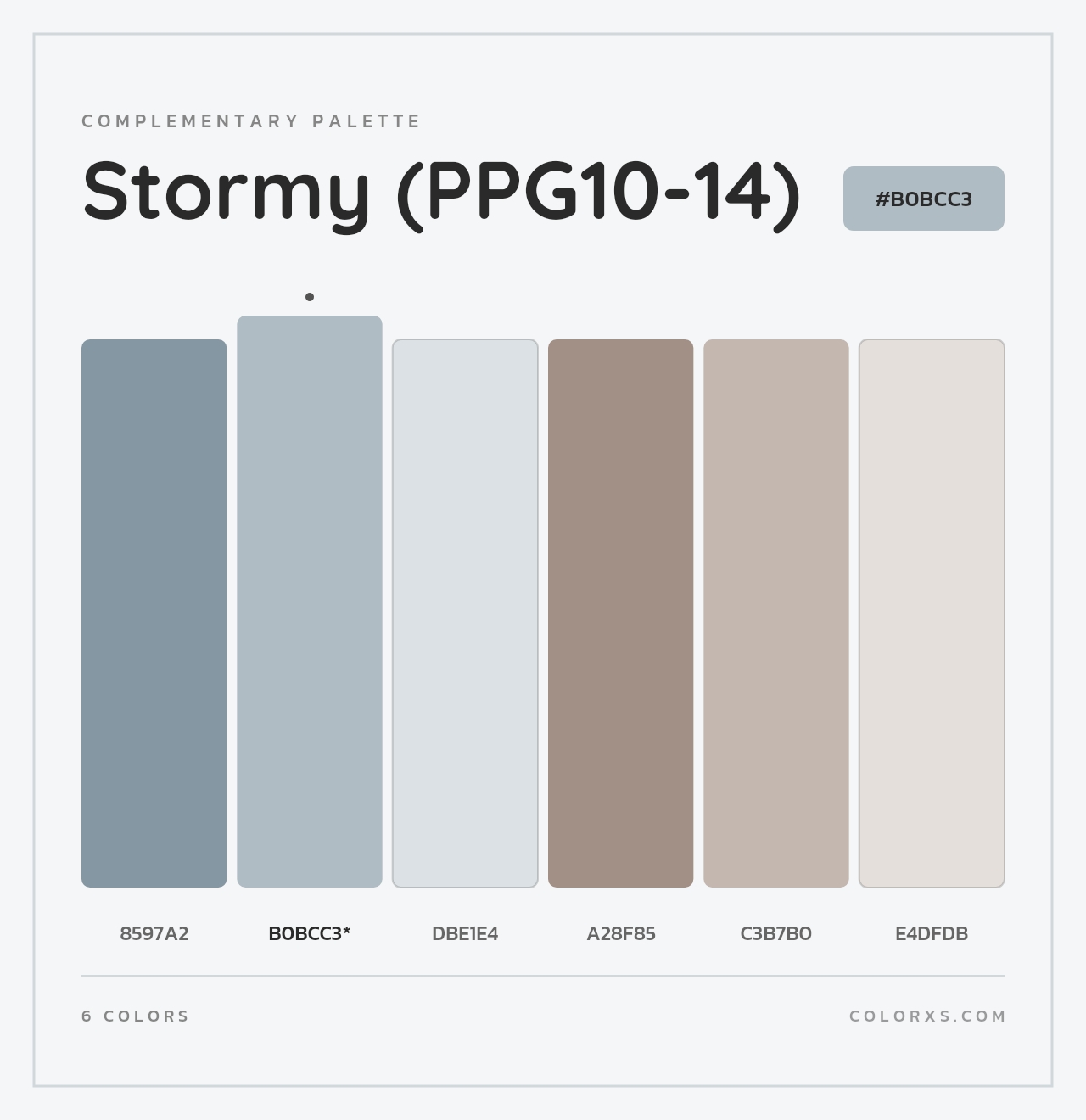 Stormy (PPG10-14) - Complementary Color Palette