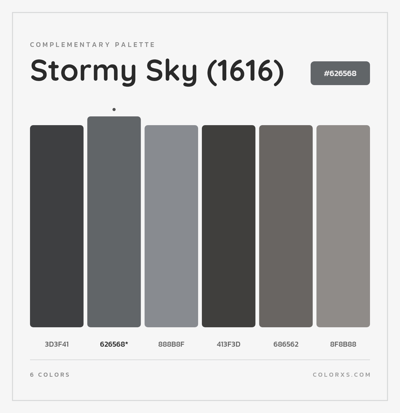 Stormy Sky (1616) - Complementary Color Palette